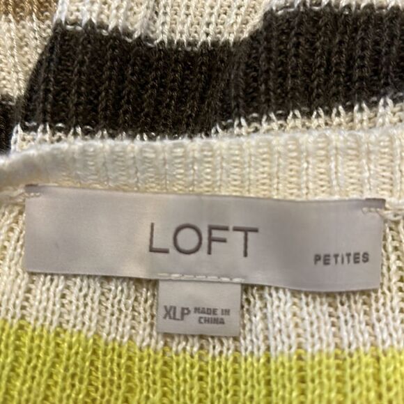 Loft short sleeve multi colored striped sweater Size XLP EUC - Picture 6 of 7